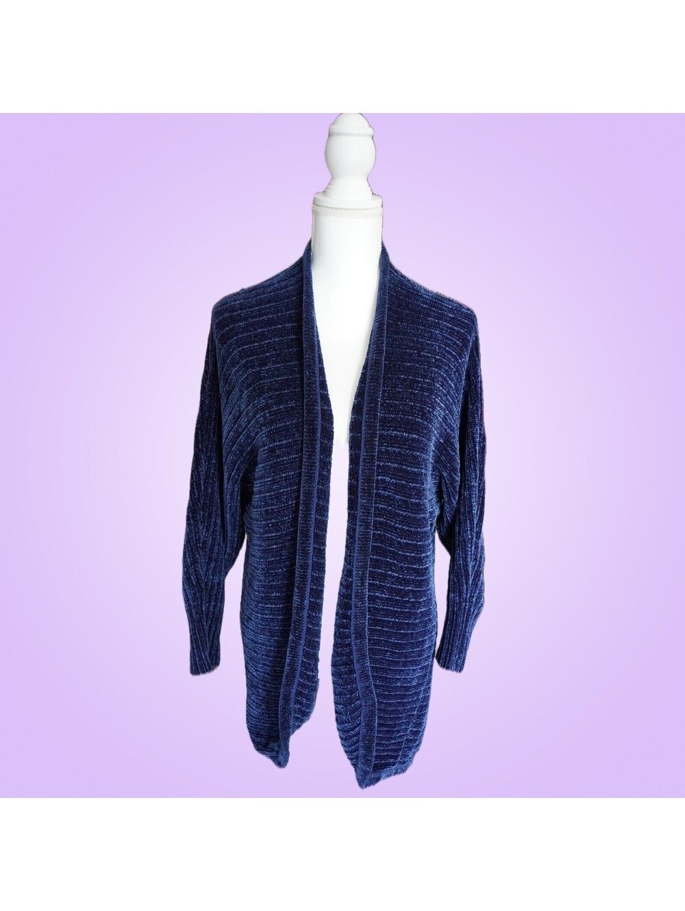 Torrid Blue Chenille Open Front Cardigan Cozy Textured Long Sleeve Sweater 00